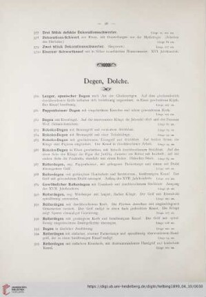 Degen, Dolche (Nr. 380-421a)