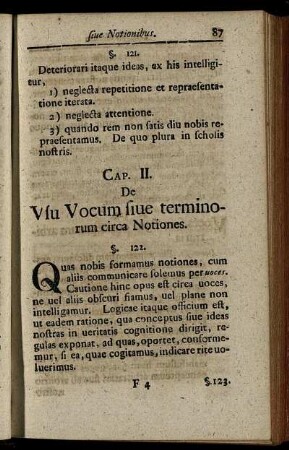 Cap. II. De Usu Vocum sive terminorum circa Notiones.