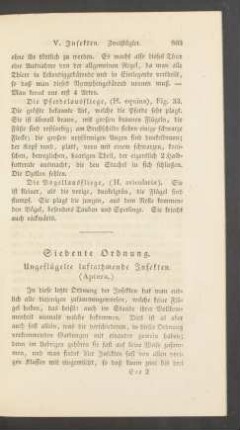 Siebente Ordnung. Ungefluegelte luftathmende Insekten. (Aptera.)