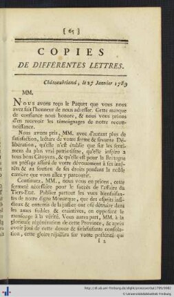Copies De Différentes Lettres.