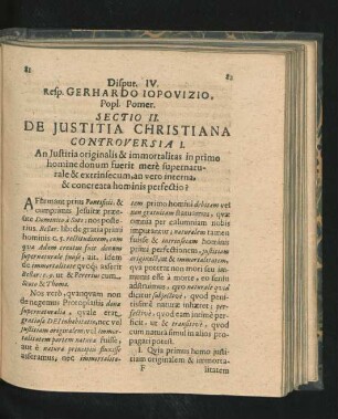 Sectio II. De Iustitia Christiana