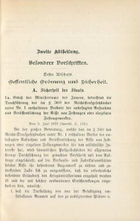 Zweite Abtheilung. Besondere Vorschriften