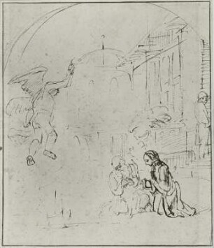 Der Erzengel Michael verkündet Zacharias die Geburt Johannes des Täufers