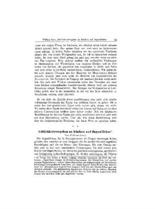 Sittlichkeitsvergehen an Kindern und Jugendlichen