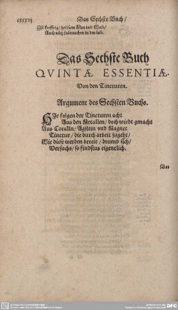 Das Sechste Buch QUINTAE ESSENTIAE. Von den Tincturen.