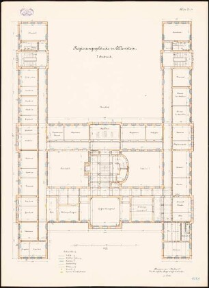 Regierungsgebäude, Allenstein: Grundriss 1. Obergeschoss 1:100