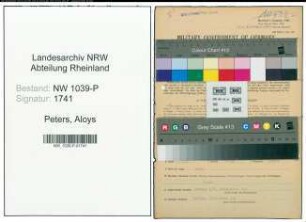 Entnazifizierung Aloys Peters , geb. 07.08.1912 (Angestellter)