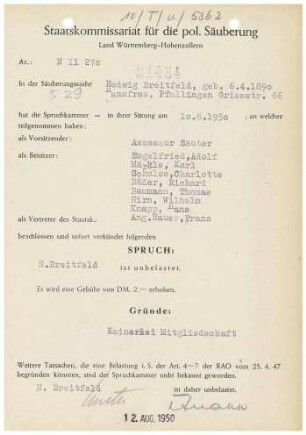 Breitfeld, Hedwig