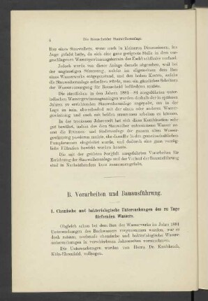 B. Vorarbeiten und Bauausführung