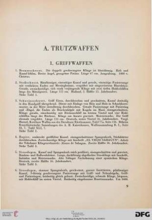 I. Griffwaffen (Nr. 1-20)