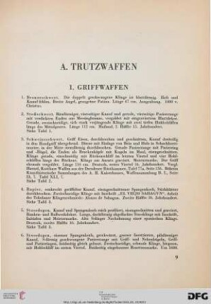 I. Griffwaffen (Nr. 1-20)