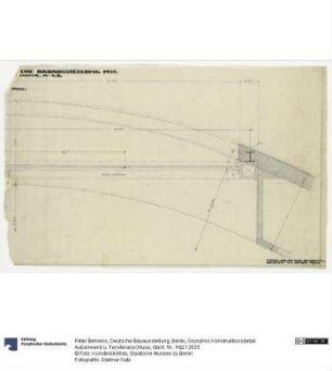 Deutsche Bauausstellung, Berlin, Grundriss Konstruktionsdetail Außenwand u. Fensteranschluss