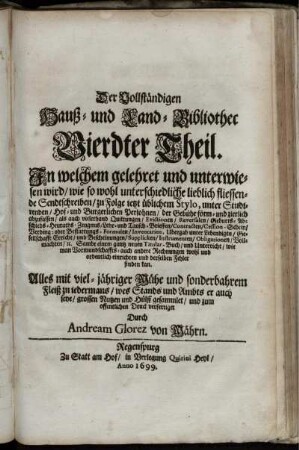4: Vollständige Hauß- und Land-Bibliothec. 4