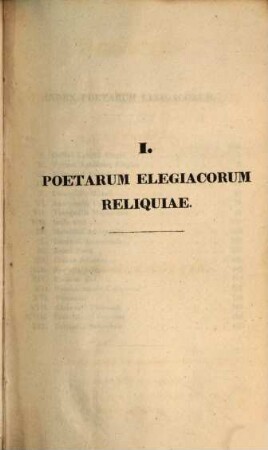 Delectus poesis Graecorum elegiacae, iambicae, melicae, 1. Delectus poetarum elegiacorum Graecorum