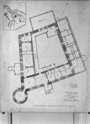 Grundriss des 1. Stockwerks von Schloss Neuenburg