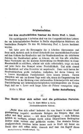 641-648, Das Recht über sich selbst und die politischen Parteien