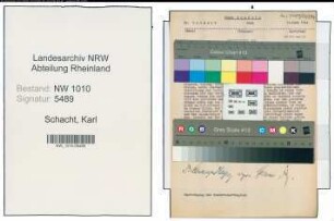 Entnazifizierung Karl Schacht , geb. 11.03.1894 (Jurist)