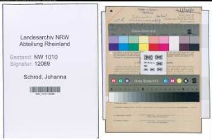 Entnazifizierung Johanna Schrod , geb. 30.06.1922 (Saengerin)