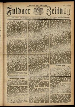 Ausgabe vom Samstag, den 05. März 1892.