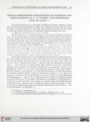 3.Ser. 4.1924: Eenige Opmerkingen betreffende de Dateering van Basteenbouw in C. H. Peters': "Oud -Groningen, Stad en Land"