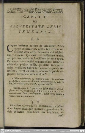 Caput II. De Salubritate Aeris Ienensis