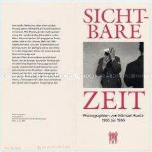 Einladung zur Eröffnung der Ausstellung "Sichtbare Zeit" von Michael Ruetz im DHM
