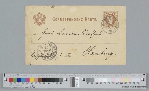 Postkarte an Caroline Brahms