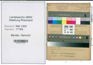 Entnazifizierung Heinrich Bender , geb. 29.09.1898 (Monteur)