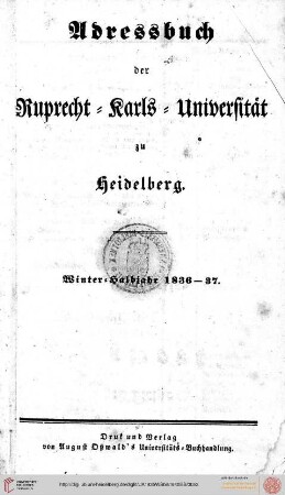 Wintersemester 1836/1837