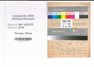 Entnazifizierung Simon Thomas, geb. 25.03.1883 (Stadtsekretaer)