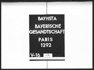 Die Abberufung des bayerischen Gesandten Ferdinand Freiherr von Verger aus Turin und die Abberufung des sardinischen Geschäftsträgers Graf Doria aus München