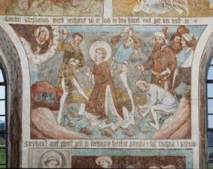 Apostel und Heilige — Heiligendarstellung und Martyrium — Stephanuslegende — Steinigung des Stephanus