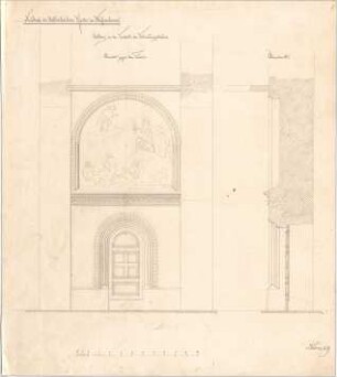 Voit, August von; Weißenhorn; Pfarrkirche - Verbindungsbau - Vorhalle (Detail, Querschnitt)
