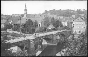 Lunzenau. Blick auf Lunzenau, Brücke