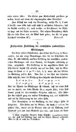 Anschauliche Auflösung der vermischten quadratischen Gleichungen