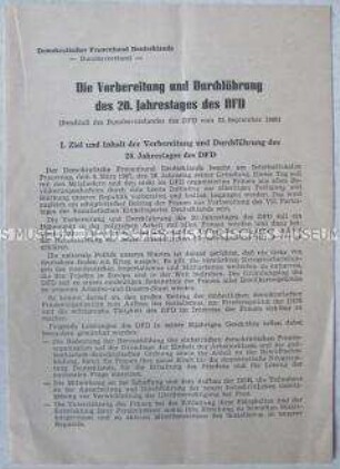 Sonderdruck des DFD-Bundesvorstandes zum 20. Jahrestages der Gründung des DFD