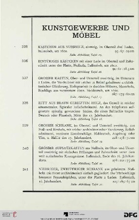 Kunstgewerbe und Möbel (Nr. 335-413)