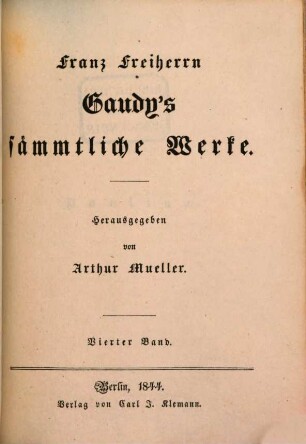 Franz Freiherrn Gaudy's sämmtliche Werke, 4. Paulina...