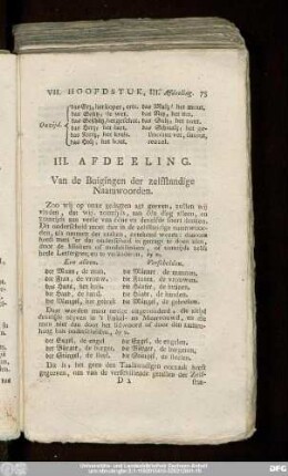 III. Afdeeling. Van de Buigingen der zelftstandige Naamwoorden.