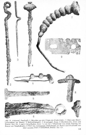 Abb. 14. Ardestorf. Fundstelle 2. Beigaben aus den Urnen des Gräberfeldes. ...