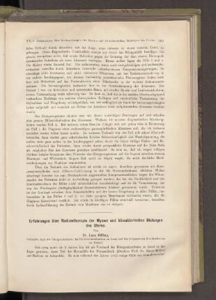 Erfahrungen über Radiumtherapie der Myome und klimakterischen Blutungen des Uterus.