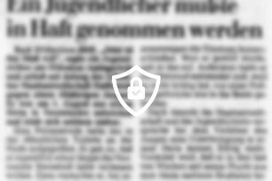 Ein Jugendlicher mußte in Haft genommen werden