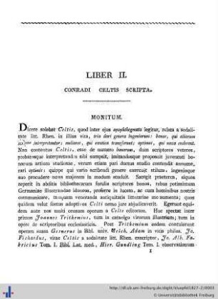 Liber II. Conradi Celtis Scripta.