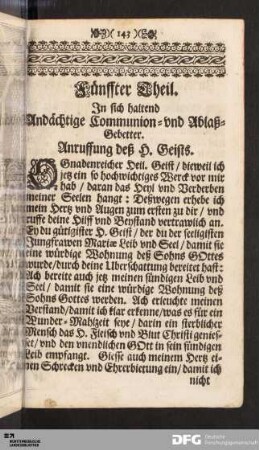 Fünffter Theil.