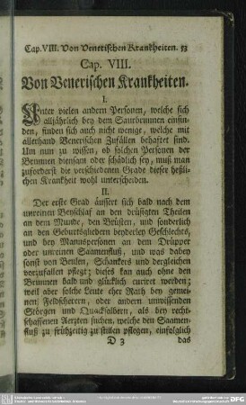 Cap. VIII. Von Venerischen Krankheiten