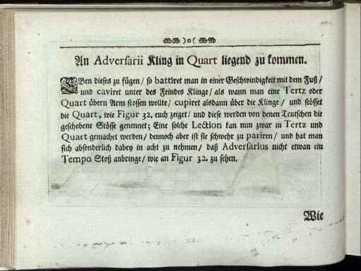 An Adversarii Kling in Quart liegend zu kommen. [inkl. Abbildung]