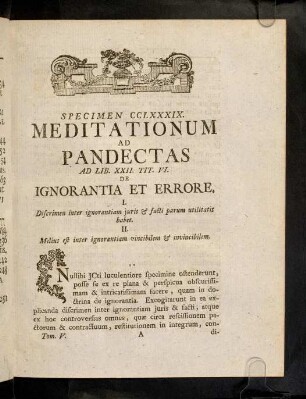 1-9, Sp. 289. De Ignorantia & errore