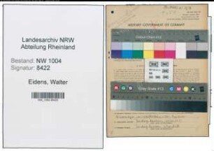 Entnazifizierung Walter Eidens , geb. 28.02.1920 (Chemotechniker)