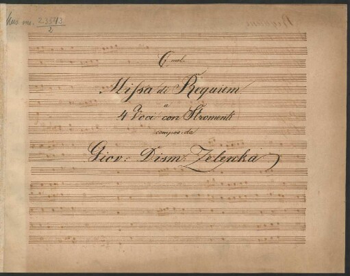 Requiems; V (4), Coro, orch; c-Moll; ZWV Z 45