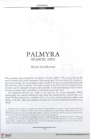 14: Palmyra : season 2002